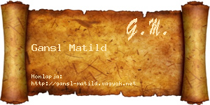 Gansl Matild névjegykártya
